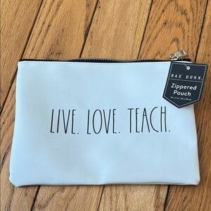 Rae Dunn White 'Live. Love. Teach.' Pouch